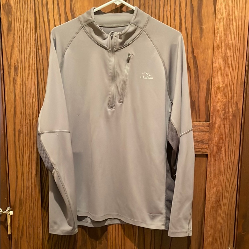 LL Bean Gray Quarter-Zip Pullover
